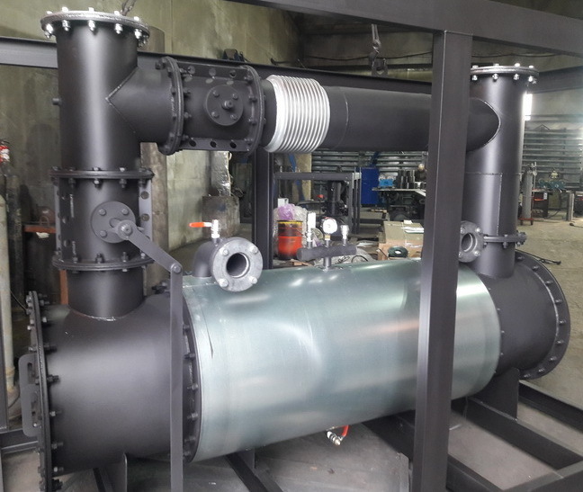 Теплообменник газ/вода в комплекте с байпасом выхлопных газов (без теплоизоляции)